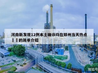 河南新发现12例本土确诊均在郑州当天热点㊙️的简单介绍