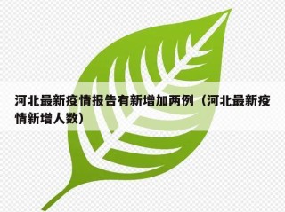 河北最新疫情报告有新增加两例（河北最新疫情新增人数）